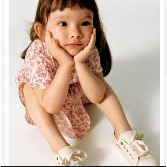 Zara Floral Dress Short Sleeve Button Closure Fit Flare 4-5 - Picture 2 of 6